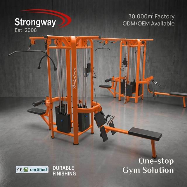 Commercial Gym Fitness 8 Station Multi Gym Equipment Multi Functional Training Station