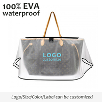 Tas tangan tahan air pelindung wanita, produk musim hujan, penutup hujan Logo kustom transparan Frosted EVA semi-transparan