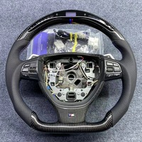 Volant en fibre de carbone YTcarbon pour BMW G60 Série 5, volant sport en carbone forgé avec LED