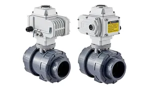 2 Inch 12v Dc Double Union Motorised Actuator Pvc Water Valve 2way 3way Electric Actuated Upvc Ball Valve