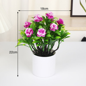 ดอกคามีเลียประดิษฐ์ในกระถางยี่ห้อ Yiwu Datuo ขนาด 22 นิ้ว ทำจาก PVC สำหรับตกแต่งภายใน สีเหลือง ชมพู แดง และแดงซันเซ็ต - Product Image 2