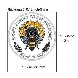 Moneda Conmemorativa Inspiradora con Relieve 3D de Girasol y Abeja para Niños, Recuerdo de la Hada del Diente, Regalo Metálico Plateado - Product Image 5