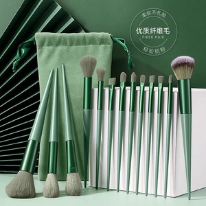 Sijiqing 13-Piece Makeup <b>Brush</b> Set Synthetic Hair Flat <b>Brush</b> Plastic Handles 4cm Bristles for Eye Shadow Blush Foundation - Product Image 1