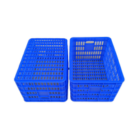 Caisse de rangement logistique empilable en plastique PE avec poignée en fer, maille perforée, recyclable et durable, 35L