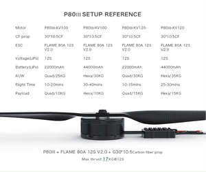 มอเตอร์ T-MOTOR P80 III รุ่นดั้งเดิม แบบ Pin KV100 KV120 แรงขับสูง 48V แบบไร้แปรงถ่าน รับน้ำหนักได้ 25 กก. สำหรับโดรนเกษตรกรรม รุ่น 36N42P - Product Image 2