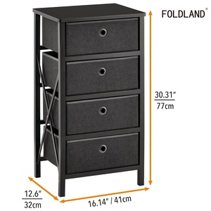 <span class=keywords><strong>Commode</strong></span> de rangement moderne à 4 tiroirs avec cadre en bois robuste pour chambre à coucher - Product Image 3