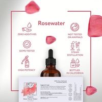 Tonique Facial à l'Eau de Rose Bio Marque Blanche 100% Hydratant en Spray Hydrolat Fabriqué à Partir de Fleurs de Rose Pures OEM/ODM