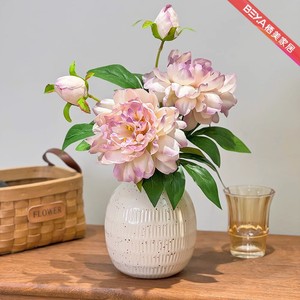 Arreglo floral de peonías artificiales de seda para decoración del hogar, sala de estar, accesorios para bodas - Product Image 3
