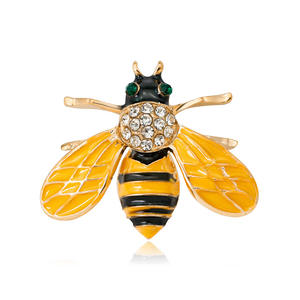 Broches en émail jaune en forme d'abeille, broches en diamant avec effet de goutte d'huile, broche mignonne en forme d'insecte abeille, corsage pour vêtements - Product Image 5