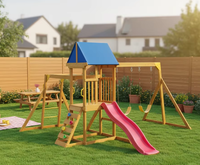 Structure de jeu extérieure en bois pour enfants, balançoire personnalisable, structure de jeu pour parc, école, garantie 5 ans