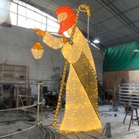 Navidad Décorations De Cour Extérieure De Noël 3d Grand Led Motif Lumières Jésus Statue Nativité Scène Ensemble De Noël Led Affichage