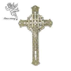 Gesù 1 #   Crocifisso Religioso di Gesù, Accessori per Cofani Funebri, Croce in Plastica Placcata per Funerali, Decorazione per Cofano, Articoli Funebri - Product Image 4