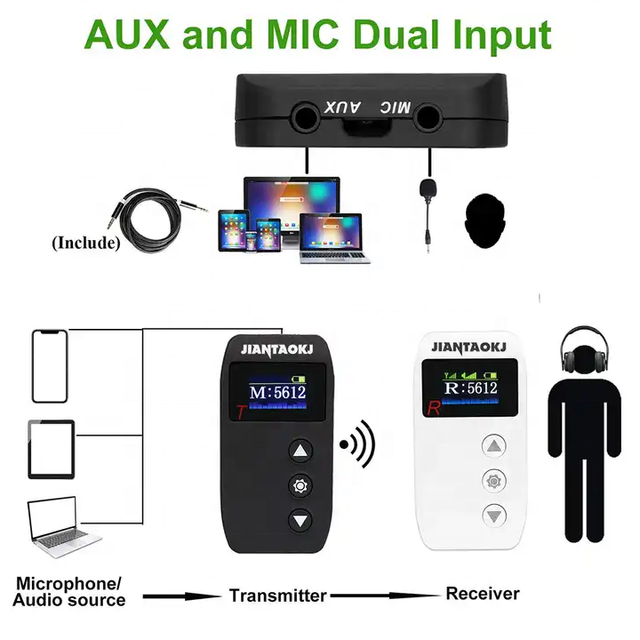 Wireless Whisper Tour Group Whisper System Rechargeable Portable Audio Tour Guide Receiver JIANTAO JT-301A 1000-1500mAh
