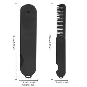 Multi-funzione pettine nero pieghevole da viaggio barba pettine 2 In 1 doppio dente barba pettine - Product Image 4