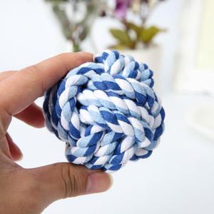 Groothandel Klassieke Eco-vriendelijke Hondenspeelgoed op Maat Duurzame Touwbal Speelgoed Bijtbestendig Dubbele Knoop Nylon Katoen Molaar - Product Image 6