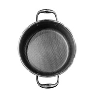 Casserole en acier inoxydable de haute qualité, poids lourd, avec couvercle en verre alvéolé, construction métallique triple couche