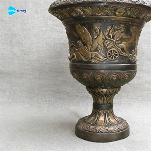 مزهرية تمثال برونزي عتيق مصبوب حسب الطلب، تمثال ملاك فاخر وشخصية كلاسيكية، هدية لديكور الممتلكات الخارجية - Product Image 3