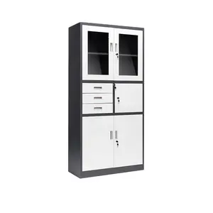 Metal Storage Cabinet Lockable Doors And Adjustable Shelves Great Steel Locker For Garage,Kitchen Pantry,Office And Laundry Room