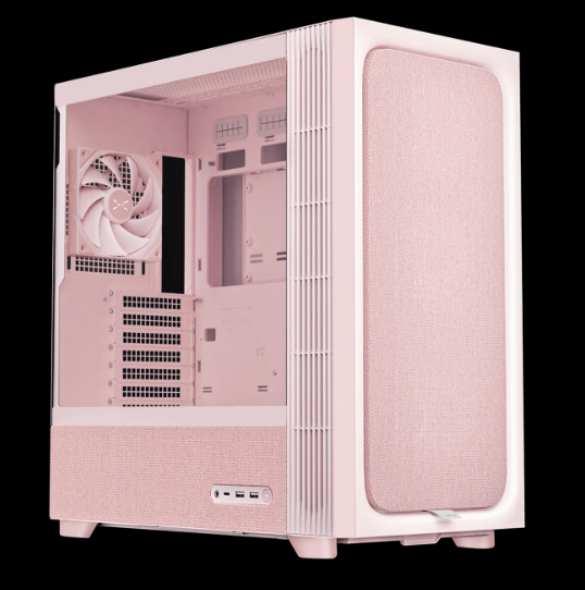 NEW TRYX FLOVA F50 Mid-Tower ATX Case Pink&White&Black Fabric Finish TCF Cross-Flow Fan