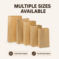 Sacs en papier kraft avec logo personnalisé, vente en gros, sacs d'épicerie recyclables bruns, plusieurs tailles, emballage alimentaire pour restaurant, boulangerie