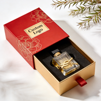 Boîte cadeau de luxe vide pour parfum et bougie, en papier artisanal de haute qualité, couleur rouge, avec logo personnalisé, dorure à chaud, boîtes rigides OEM