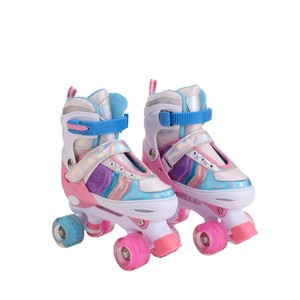 Patins à roulettes quad à quatre roues réglables unisexes à double rangée très vendus pour les débutants Chaussures de sport pour enfants - Product Image 5
