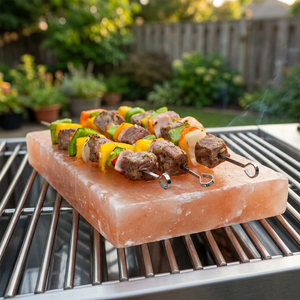 Wholesale New Natural Round Shape Refined Himalayan Salt Cooking Slab Plates Eco-Friendly Carved <b>BBQ</b> Grill <b>Rack</b> Tray Box - Product Image 1