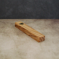 Étui à Mézouzah Écologique Auto-Adhésif en Bois d'Olivier et Résine avec Parchemin Casher en Bronze Brillant – Petit Décoration Juive pour la Maison, Idéal Cadeau