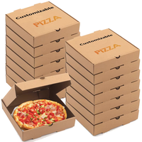 Boîtes à pizza pliables en papier kraft personnalisées, durables et recyclables, avec pelliculage mat/brillant, doublure en éponge et poignée