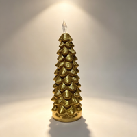 Figurine d'arbre de Noël en résine dorée style américain, étoile de sommet, ornement de table, décoration de Noël pour foyer, cheminée, bureau, fête