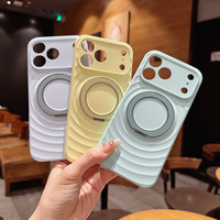 360 °   Étui magnétique rotatif pour iPhone 16 17 Pro Max 18 Pro – Coque de téléphone en silicone ondulé couleur unie unique pour hommes et femmes