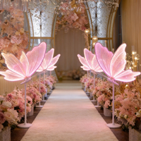 Lumière LED papillon colorée avec télécommande, lumière de scène scintillante, décoration de fête de mariage, lampe pour l'ambiance des événements de vacances