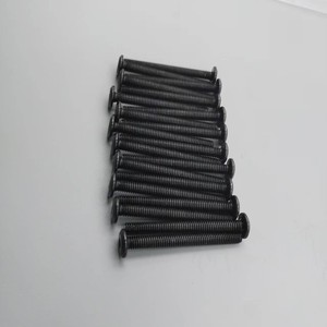 Vis hexagonales chanfreinées en zinc noir M6x106x12 en acier au carbone de qualité A pour meubles, étagères et bibliothèques - Product Image 3