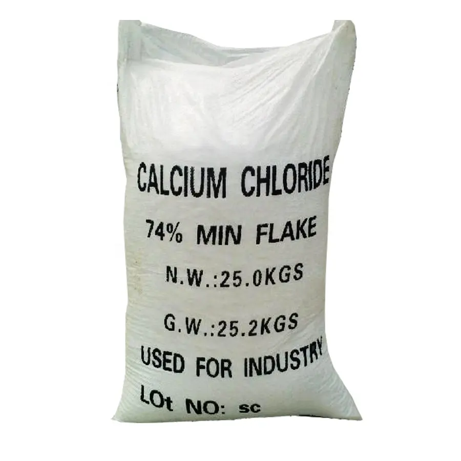 Bulk Chloride Cacl2 Industriële Grade Calciumchloride Witte Vlok 74% 10035-04-8 2827200000 Cacl2.2h2o 233-140-8 25Kg, 1000Kg