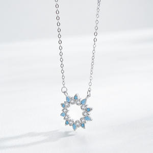 Collar con Colgante de Girasol de Plata de Ley S925 con Esmalte y Cadena de Circonitas para Mujer, Regalo de San Valentín, Joyería Fina y Elegante - Product Image 3