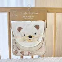 Ensemble de 2 bavoirs en coton pour bébé unisexe et 2 lingettes à épaules en coton pour bébé de 0 à 6 mois