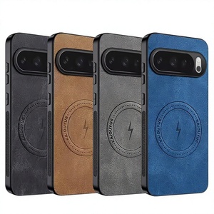 Leather Pattern Magnetic <b>Wireless</b> <b>Charging</b> Phone <b>Case</b> for Google Pixel 6 6A 7 8 8A 9 9A 10 Pro XL - Product Image 1