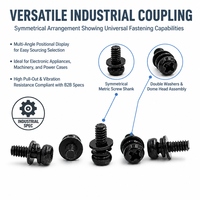 Vis SEMS à tête cylindrique Phillips en zinc noir, sur mesure, de 6 mm, 8 mm, 10 mm, pour systèmes robotiques – Fabrication usine avec 30 ans d'expérience