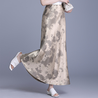 Jupe sirène en satin élastique taille haute pour femme, imprimé abstrait encre, élégante pour soirée, grande taille, style queue de poisson, longue, personnalisée OEM