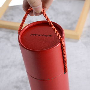 Biểu Tượng Tùy Chỉnh In Ấn Twist Rope Xử Lý Cốc Cốc Hộp Rượu Vang Cao End Quà Tặng Bao Bì Giấy Ống Có Thể - Product Image 4