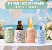 Refroidisseurs de canettes personnalisés en néoprène pour mariage, avec monogramme, pour cadeaux de mariage, cadeaux de fête, isolation des boissons