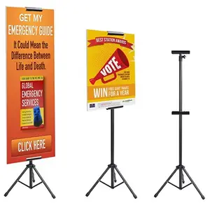 Heavy Duty Tripod Banner Stand, Adjustable Poster Stand,Double-Sided Floor Standing Sign Holder for Board Sign Display