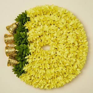 Guirnalda de Flores Artificiales Amarillas Decorativas con Campanas Doradas para Bodas, Festivales y Decoración de Templos - Product Image 6