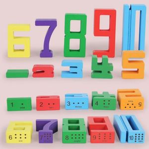 Blocs en bois numérotés colorés 1-10, jeu numérique, compétition d'équilibre, blocs de construction à empiler - Product Image 6