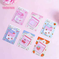 Novedad: Notas Adhesivas con Diseño Creativo de Frutas Frescas, Estilo Adorable, Diseño de Fresa, Económicas, 1484