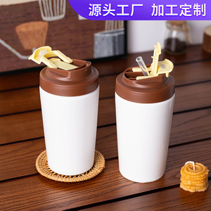 Taza creativa de cerámica con tapa para café, uso doméstico, color sólido, taza individual, procesamiento personalizado - Product Image 4