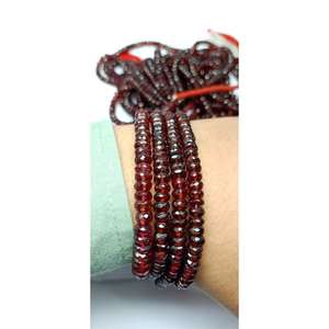 Cuentas de Piedra Pulida de Granate Rojo de Mozambique de Alta Calidad, Naturales, Facetadas, de 5.50mm y 8mm, Color Dorado, M.Y.GEMS NMRG-0012 100-105 - Product Image 4