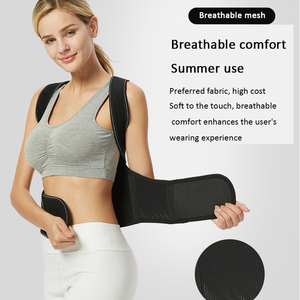 Terapia ajustable de <span class=keywords><strong>neopreno</strong></span> negro para <span class=keywords><strong>mujer</strong></span>, soporte de hombro para columna vertebral, cinturón Corrector de soporte de espalda cómodo con función de protección - Product Image 5