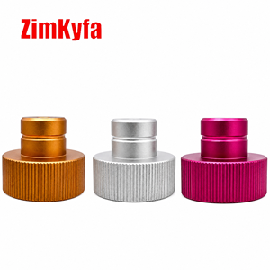 อะแดปเตอร์สำหรับเครื่องทำโซดาอะลูมิเนียม ZimKyfa อะไหล่ฝาครอบวาล์วถัง CO2 สีทอง สีเงิน สีม่วง สำหรับใช้ในครัวเรือน - Product Image 1