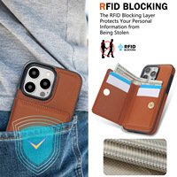 Étui portefeuille à rabat avec support et boucle de maintien pour Phone 17 Pro Max, faible MOQ, porte-cartes en cuir, pochette à monnaie, blocage RFID